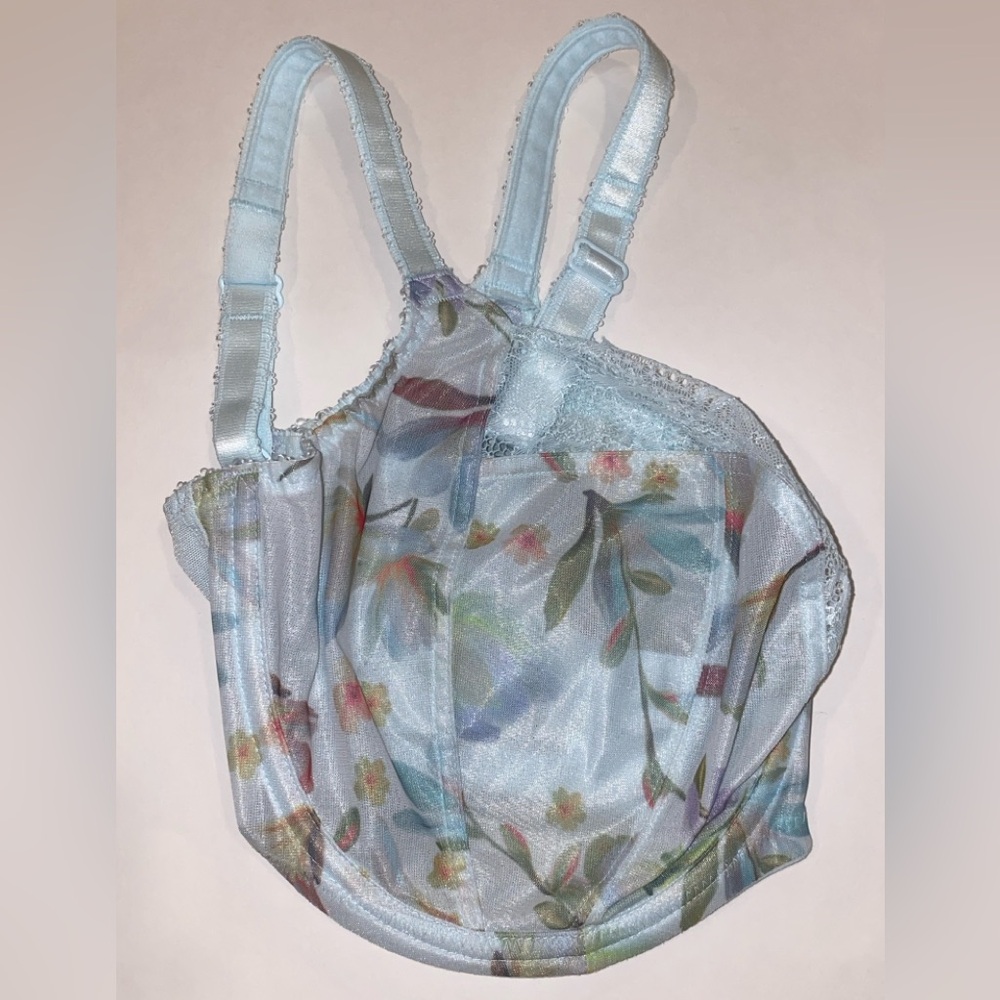 30M (US) Panache Jasmine 6951 Pale Blue Floral Underwire Unlined Lace UK 30J - Picture 8 of 13